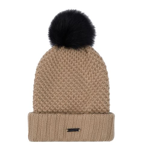 burberry fur pom pom beanie|Burberry Children’s Cashmere Beanie Hat, XS .